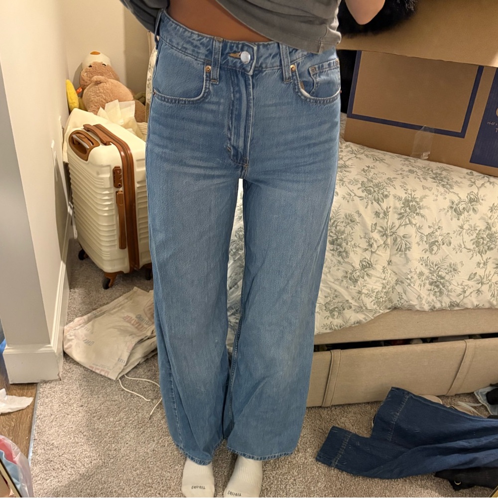 H&M Light Blue Wide-Leg Jeans